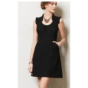 Tabitha Size 2 Anthropologie Black Cherie Dress Textured Sleeveless‎ Mini LBD